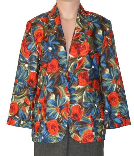 TAN JAY BOLD ORANGE FLORAL LIGHTWEIGHT JACKET BLAZER 14  