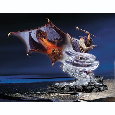 Spellbound Wizard and Dragon Figurine   Bradford Exchange  
