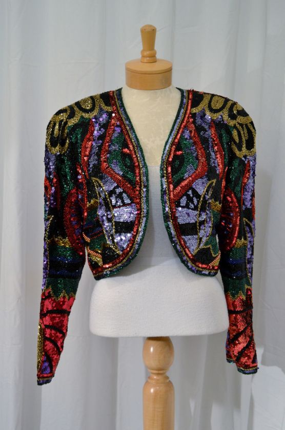 VINTAGE  short Black Tie jacket by Oleg Cassini  