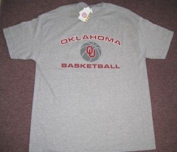 OKLAHOMA SOONERS T SHIRT XL XLARGE BASKETBALL NEW GREY  