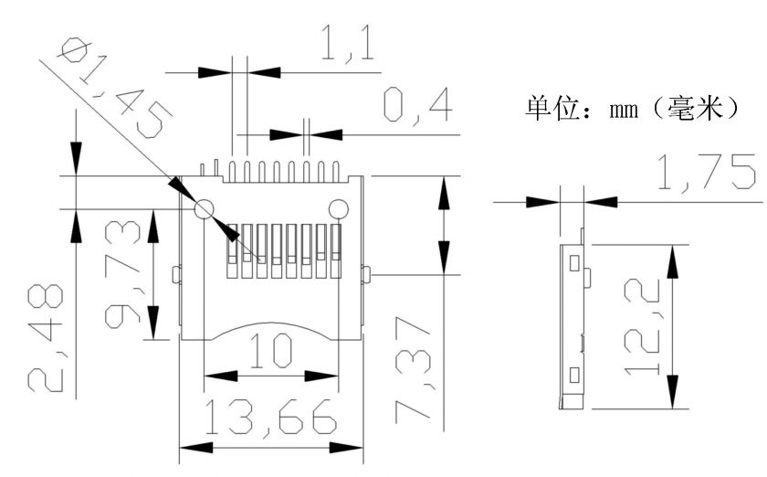 pcs TransFlash Micro SD Memory Card Connector Socket  