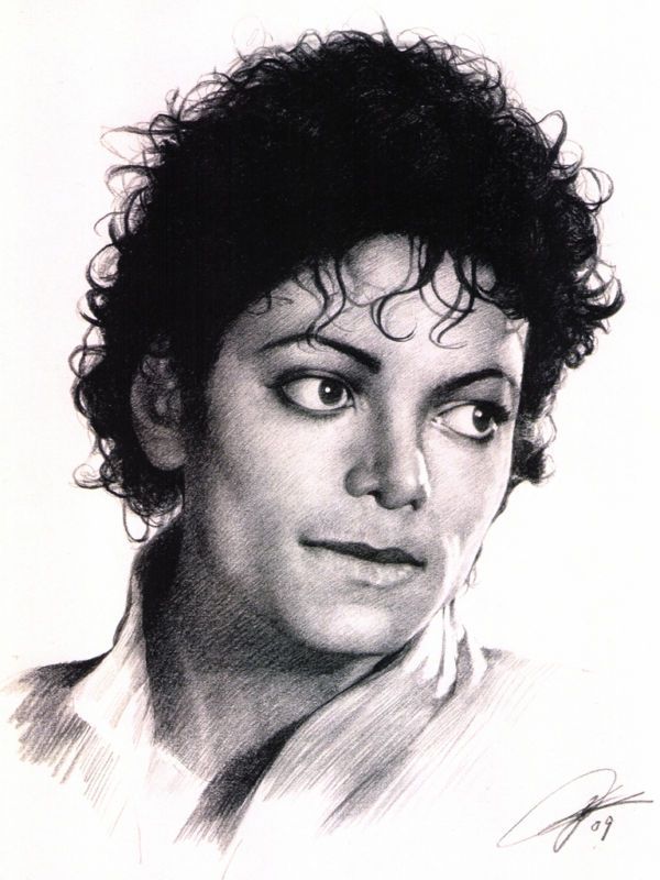 Michael Jackson Sketch Portrait Charcoal Pencil Drawing on PopScreen