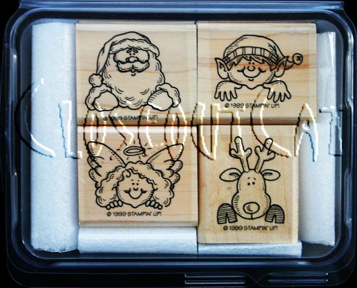 STAMPIN UP Holiday Helpers STAMPS SET Santa Claus Reindeer Elf Angel 