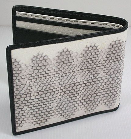 WHITE GENUINE SEA SNAKE SKIN LEATHER WALLET NEW  