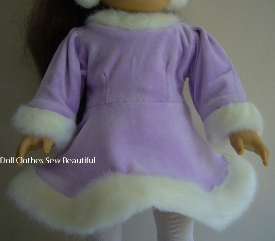 18 Inch DOLL CLOTHES Lavender Skate Dress & Ear Muffs  