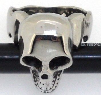   Style Stainless Steel Punk Style Skeleton Skull Head Ring  