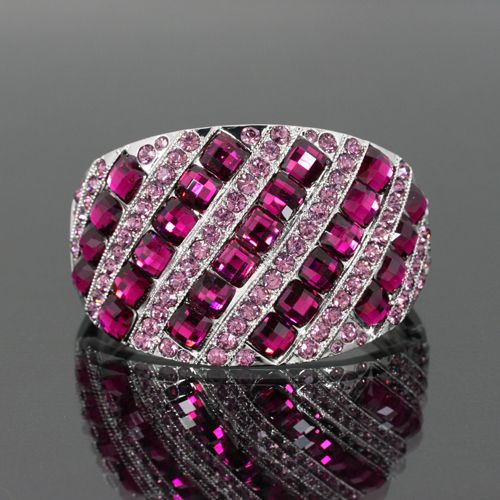 Crystal Rhinestone Snap Closure Bangle  