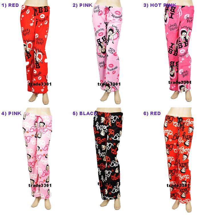 super comfortable plush pajama lounge pants in Betty Boop prints 