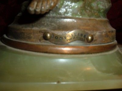 Antique French Large J. Garnier Bronze Marble Mantle Clock Gorgeous 