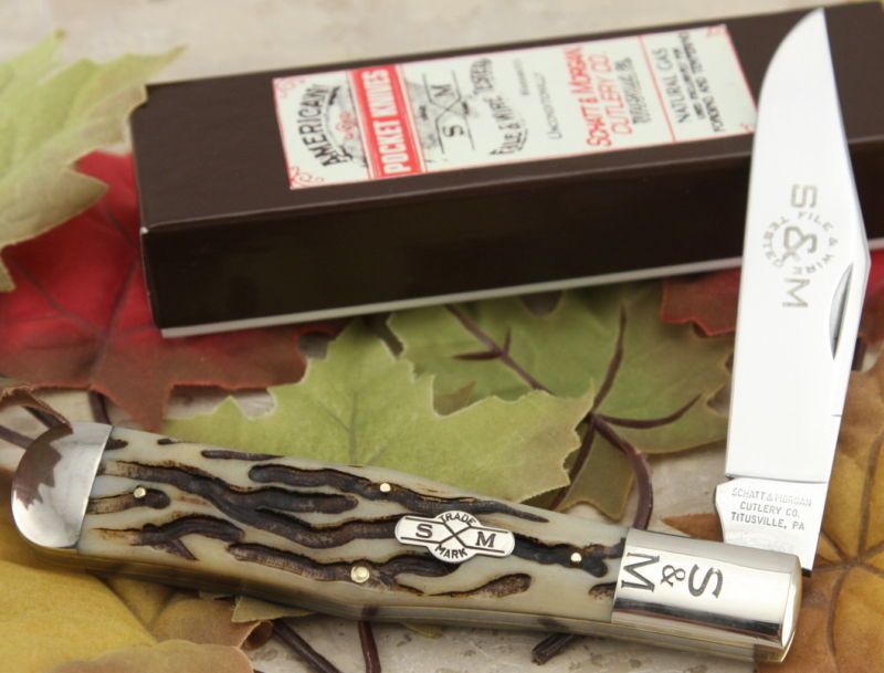 Schatt Morgan F&W Large Coke Bottle ATS34 knives w/case  