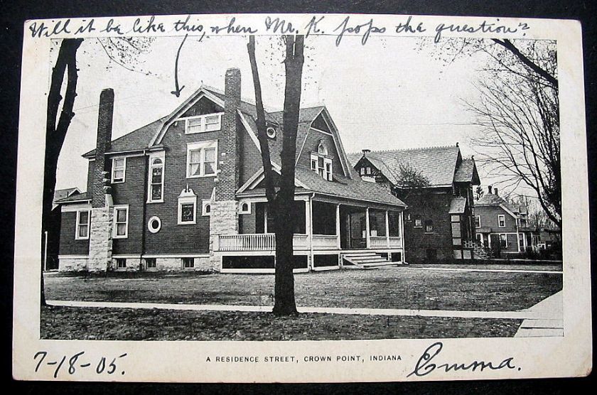 CROWN POINT INDIANA    STREET SCENE   HOMES   1905  