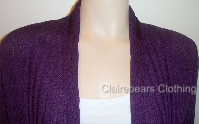 LILIA SANCI LADIES CARDIGAN ASYMMETRIC DRAPING 3/4 SLV  