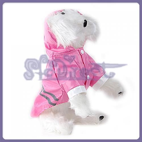 Princess Pink Dog Puppy Rain Coat Jacket Raincoat New  