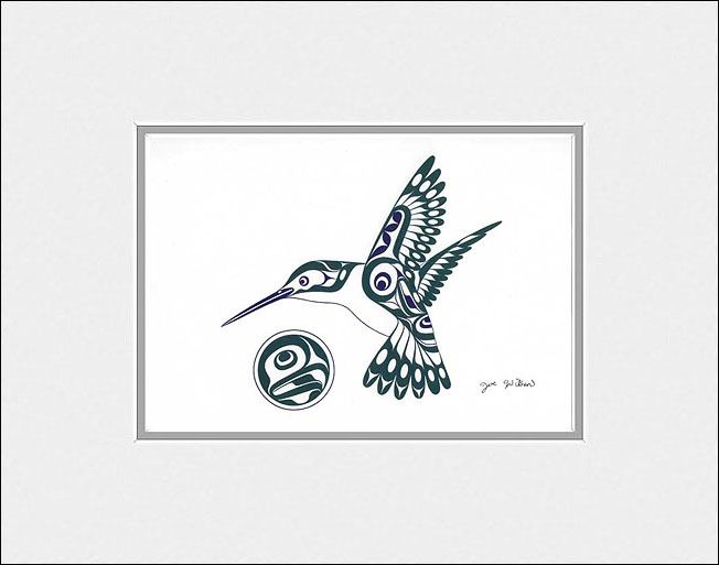 JOE WILSON Coast Salish Indian art ~ HUMMINGBIRD ~ smp  