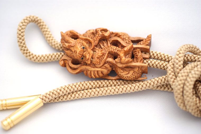 Hannya Noh Japanese bolo tie Netsuke Dragon Ryu New  