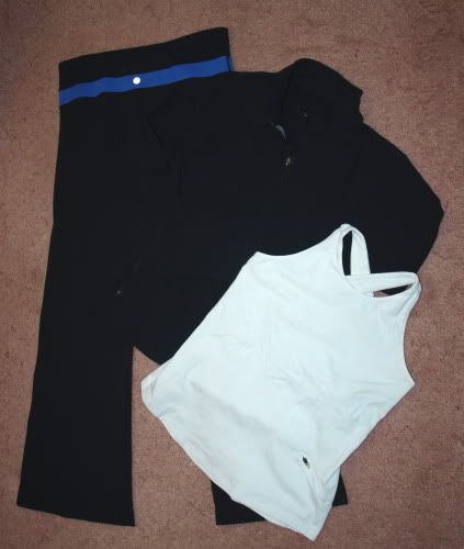 LULULEMON LOT REVERSE GROOVE SHAPE JACKET & TANK ISSUES SZ 8  