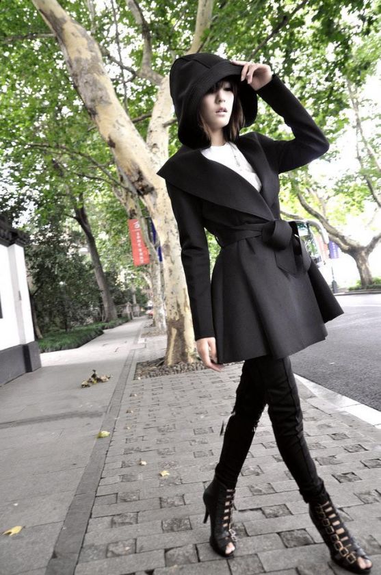 Original Womens Hooded Coat Trench Jacket Outerwear Style Tops Dress 