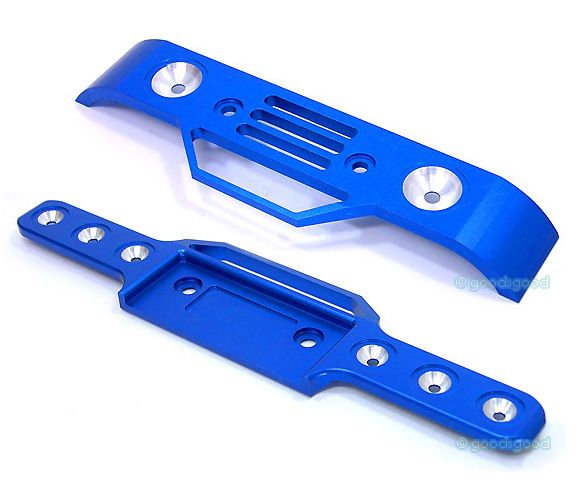 Blue Aluminum F/R Bumper+LED Fit Traxxas Revo 2.5/3.3  