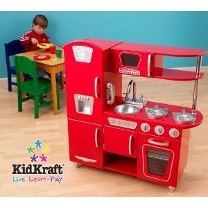 Kids Red Retro Kitchen,KidKraft,Pretend play Kitchen  