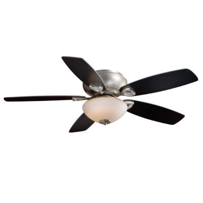 NEW 52 inch Flush Mount Ceiling Fan with Light Kit, Brushed Nickel 