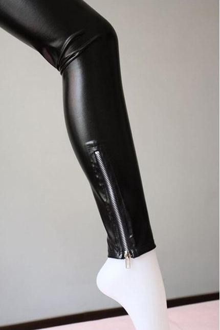 New Black PVC Faux Leather Lady Tight Leggings Pants #1  