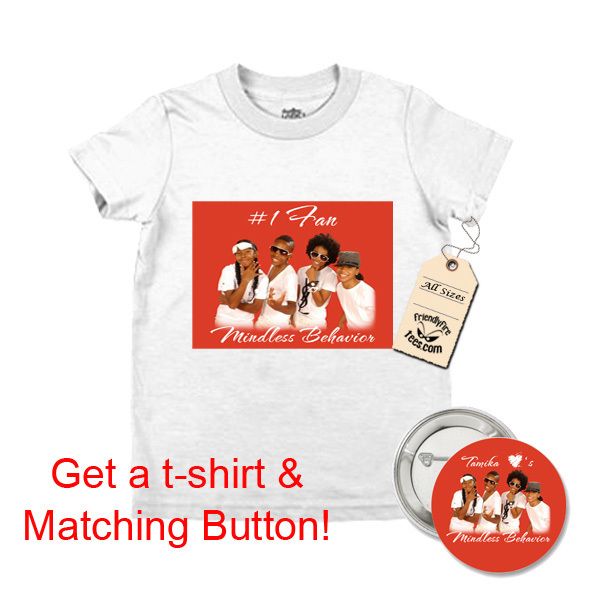 Mindless Behavior #1 Fan T shirt & Button Combo  