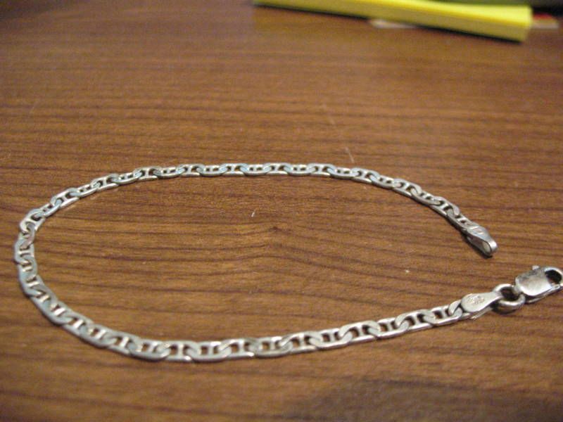 SILVER LINK BRACELET .925 MADE IN ITALY 7 3.1 GRAMS  