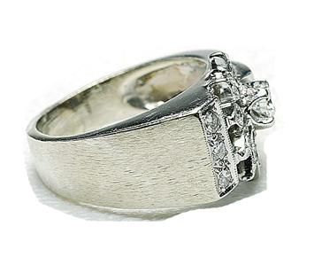 Vintage 14k White Gold & diamond ladies ring 1950s  