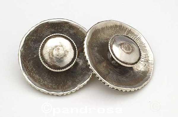 Amazing rare tribal gilded silver earrings Rabari tribes Gujarat India 