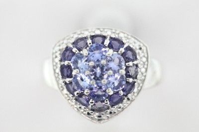 925 Sterling Silver Tanzanite Iolite Ring Band  