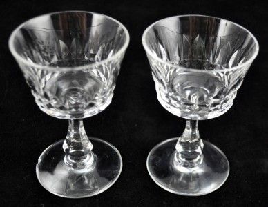  Lot of (2) Baccarat Glass 4 1/8 Clarets Acid Marked Cut Fine France 