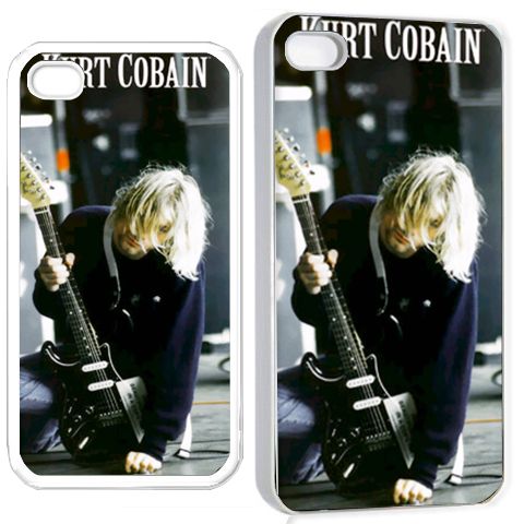 KURT COBAIN NIRVANA P iPhone 4 4S Hard Case Cover Holder White Gift 