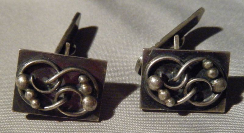 Sterling Cuff Links Krogmar Denmark Modernist Vintage  