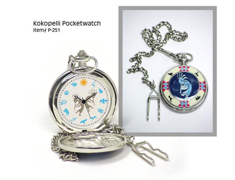 KOKOPELLI INDIAN POCKET WATCH  