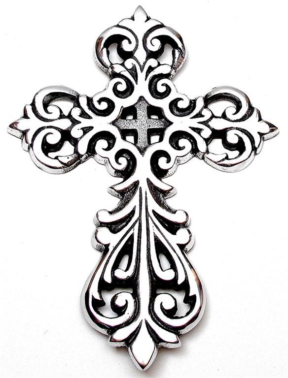 Aluminum Cross set of 2. Each cross measures 6.25 x 8.75 x 0.25.