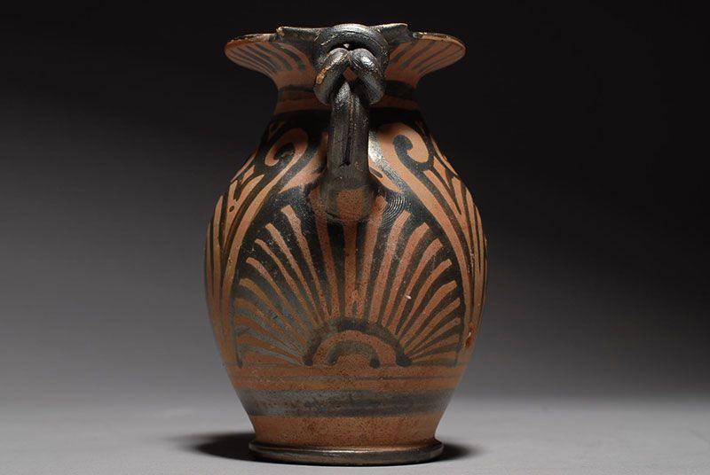 Ancient Greek Apulian Pottery Vase Olpe  