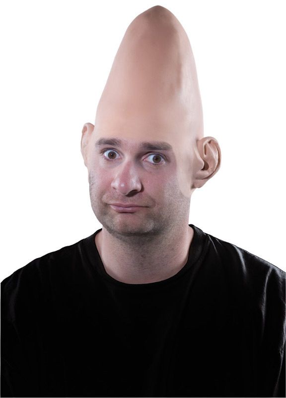 Latex ALIEN DOME Conehead rubber BALD CAP  