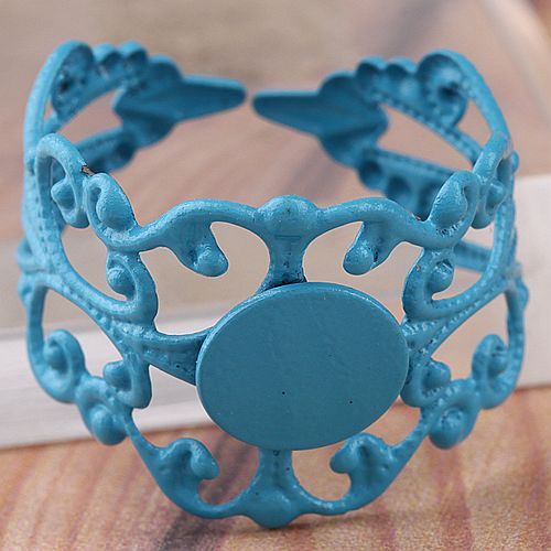 50Enamel Adjustable Filigree Ring Blank Setting BE018 1  