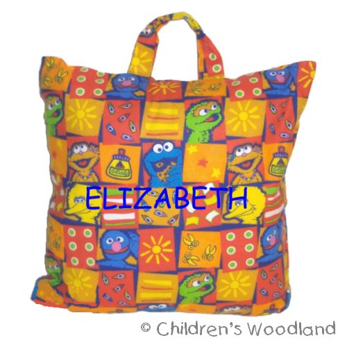 SESAME STREET TRAVEL PILLOW PERSONALIZED BIG BIRD~ZOE~COOKIE MONSTER 