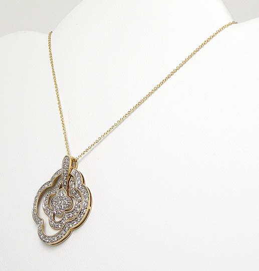 BEAUTIFUL 10k 14k GOLD 1ctw DIAMONDS PENDANT NECKLACE  