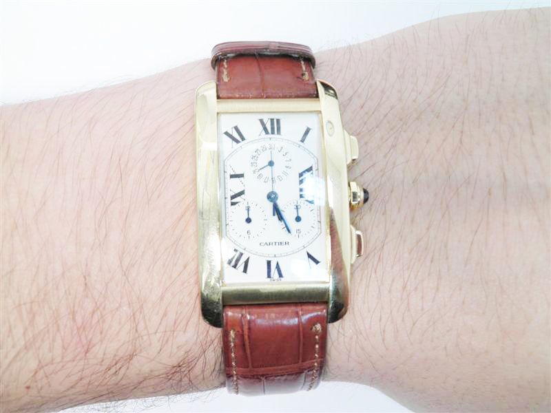 18K Cartier Tank Americana Yellow Gold Watch  