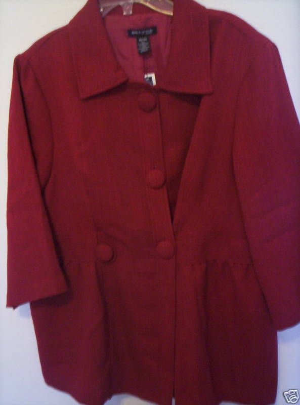 NWT AVA & GRACE BURGUNDY BLAZER 14/16 18/20 22/24 $69  