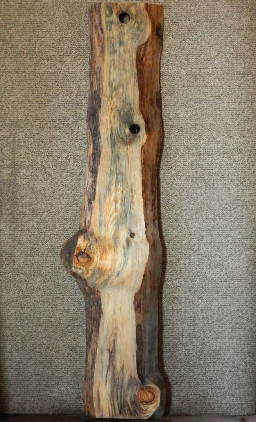 Awesome Blue Spalted Knotty Pine Curly Figured Mantel/Headboard Slab 
