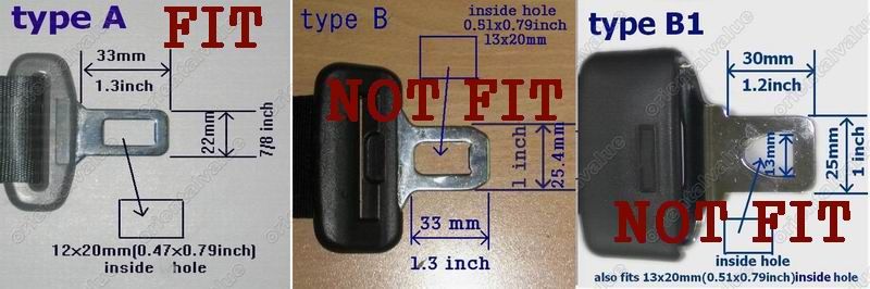 Seat Belt Extender Extension Rigid Stem 22mm Buckle  