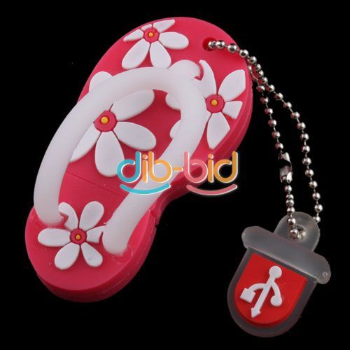 Cute Flower Slipper Shoe Silicone 8GB USB 2.0 Flash Memory Stick Drive 