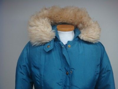 VINTAGE EDDIE BAUER FUR TRIM HOODED GOOSE DOWN JACKET SZ SMALL  