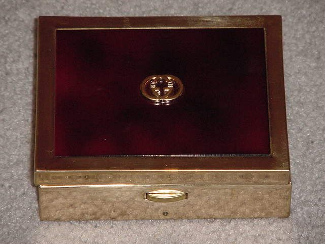 RARE Vintage GUCCI Enamel Box Cigarette Humidor  