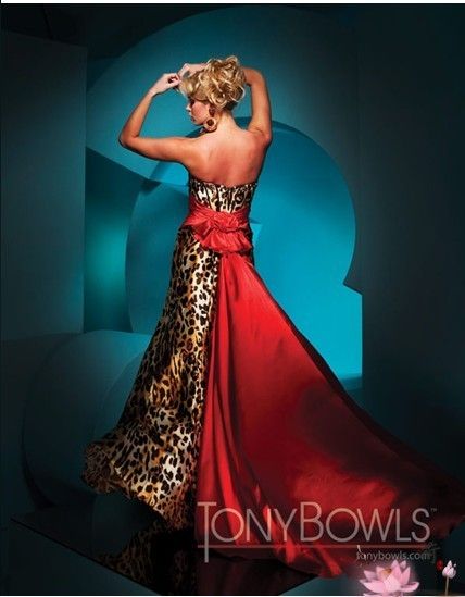 red leopard Wedding Bridesmaid/ Prom Gown Size*Custom  