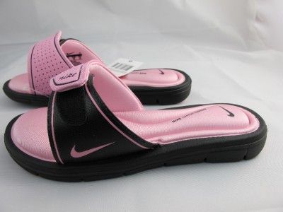 NEW WOMENS NIKE COMFORT SLIDE 360883 001 BLACK/PERFECT PINK  