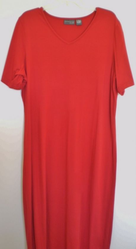 Relativity Stretch Woman V Neck Red Dress Size 1x  